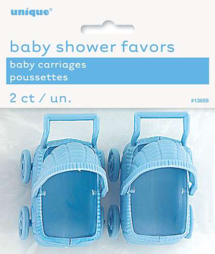 Blue Baby Pram Cake Toppers - Click Image to Close